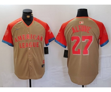 Men's Houston Astros #27 Jose Altuve Cream 2024 All Star Limited Stitched Jersey