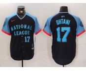 Men's Los Angeles Dodgers #17 Shohei Ohtani Number Navy 2024 All Star Limited Stitched Jersey