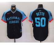 Men's Los Angeles Dodgers #50 Mookie Betts Navy 2024 All Star Limited Stitched Jersey