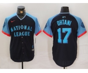 Men's National League #17 Shohei Ohtani Navy 2024 All-Star Limited Stitched Baseball Jersey