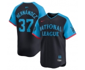 Men's National League #37 Teoscar Hernandez Navy 2024 All-Star Limited Stitched Baseball Jersey