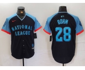 Men's Philadelphia Phillies #28 Alec Bohm Navy 2024 All Star Limited Stitched Jersey