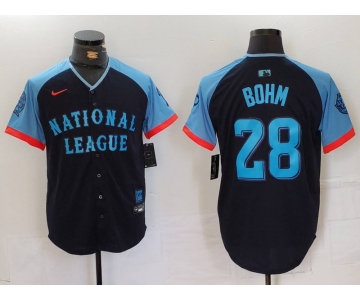 Men's Philadelphia Phillies #28 Alec Bohm Navy 2024 All Star Limited Stitched Jersey