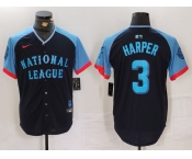 Men's Philadelphia Phillies #3 Bryce Harper Navy 2024 All Star Limited Stitched Jersey