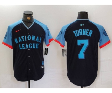 Men's Philadelphia Phillies #7 Trea Turner Navy 2024 All Star Limited Stitched Jersey