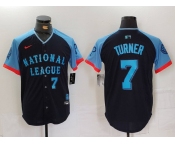 Men's Philadelphia Phillies #7 Trea Turner Number Navy 2024 All Star Limited Stitched Jersey