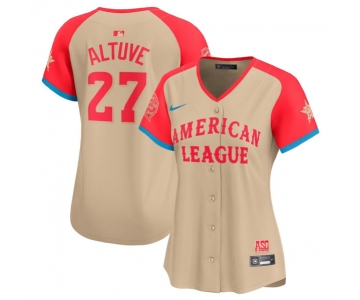 Women's American League #27 Jose Altuve Cream 2024 All-Star Limited Stitched Baseball Jersey(Run Small)