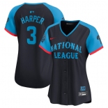 Women's National League #3 Bryce Harper Navy 2024 All-Star Limited Stitched Baseball Jersey(Run Small)