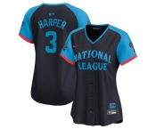 Women's National League #3 Bryce Harper Navy 2024 All-Star Limited Stitched Baseball Jersey(Run Small)