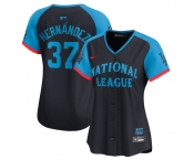 Women's National League #37 Teoscar Hernandez Navy 2024 All-Star Limited Stitched Baseball Jersey(Run Small)