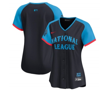 Women's National League Blank Navy 2024 All-Star Limited Stitched Baseball Jersey(Run Small)