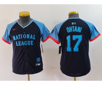 Youth Los Angeles Dodgers #17 Shohei Ohtani Navy 2024 All Star Limited Stitched Jersey