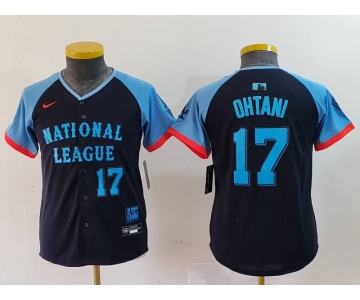 Youth Los Angeles Dodgers #17 Shohei Ohtani Number Navy 2024 All Star Limited Stitched Jersey