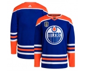 Men's Edmonton Oilers Blank Royal 2024 Stanley Cup Final Patch Stitched Jersey