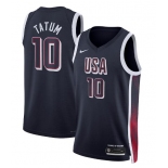 Men's USA Basketball #10 Jayson Tatum Navy 2024 Swingman Stitched Jersey