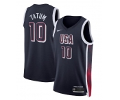 Men's USA Basketball #10 Jayson Tatum Navy 2024 Swingman Stitched Jersey