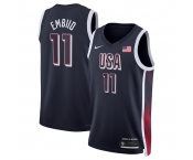 Men's USA Basketball #11 Joel Embiid Navy 2024 Swingman Stitched Jersey