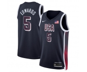 Men's USA Basketball #5 Anthony Edwards Navy 2024 Swingman Stitched Jersey