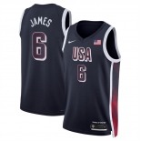 Men's USA Basketball #6 LeBron James Navy 2024 Swingman Stitched Jersey