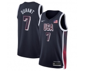 Men's USA Basketball #7 Kevin Durant Navy 2024 Swingman Stitched Jersey