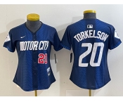 Women's Detroit Tigers #20 Spencer Torkelson 2024 Navy City Connect Cool Base Limited Stitched Jerseys