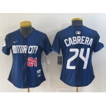 Women's Detroit Tigers #24 Miguel Cabrera Navy 2024 City Connect Cool Base Limited Stitched Jerseys