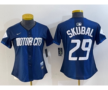 Women's Detroit Tigers #29 Tarik Skubal 2024 Navy City Connect Cool Base Limited Stitched Jersey