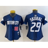 Women's Detroit Tigers #29 Tarik Skubal 2024 Navy City Connect Cool Base Limited Stitched Jerseys