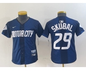 Women's Detroit Tigers #29 Tarik Skubal Navy 2024 City Connect Cool Base Limited Stitched Jersey