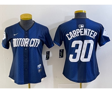 Women's Detroit Tigers #30 Kerry Carpenter 2024 Navy City Connect Cool Base Limited Stitched Jersey