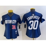 Women's Detroit Tigers #30 Kerry Carpenter Number 2024 Navy City Connect Cool Base Limited Stitched Jersey