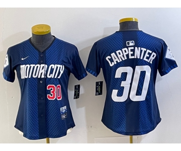 Women's Detroit Tigers #30 Kerry Carpenter Number 2024 Navy City Connect Cool Base Limited Stitched Jersey