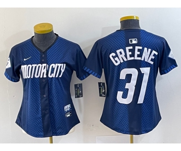 Women's Detroit Tigers #31 Riley Greene 2024 Navy City Connect Cool Base Limited Stitched Jersey