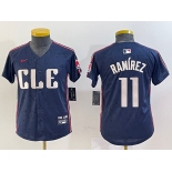 Youth Cleveland Guardians #11 Jose Ramirez Navy 2024 City Connect Limited Stitched Jersey