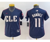 Youth Cleveland Guardians #11 Jose Ramirez Navy 2024 City Connect Limited Stitched Jersey