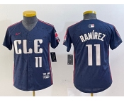 Youth Cleveland Guardians #11 Jose Ramirez Number Navy 2024 City Connect Limited Stitched Jersey