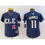 Youth Cleveland Guardians #11 Jose Ramirez Number Navy 2024 City Connect Limited Stitched Jerseys