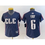 Youth Cleveland Guardians #6 David Fry Navy 2024 City Connect Limited Stitched Jersey