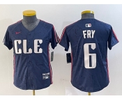 Youth Cleveland Guardians #6 David Fry Navy 2024 City Connect Limited Stitched Jersey