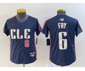 Youth Cleveland Guardians #6 David Fry Navy 2024 City Connect Limited Stitched Jerseys