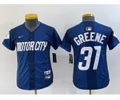 Youth Detroit Tigers #31 Riley Greene 2024 Navy City Connect Cool Base Limited Stitched Jersey