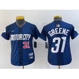 Youth Detroit Tigers #31 Riley Greene 2024 Navy City Connect Cool Base Limited Stitched Jerseys