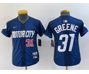 Youth Detroit Tigers #31 Riley Greene 2024 Navy City Connect Cool Base Limited Stitched Jerseys