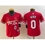 Youth St Louis Cardinals #0 Masyn Winn Red 2024 City Connect Limited Stitched Baseball Jersey