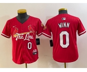 Youth St Louis Cardinals #0 Masyn Winn Red 2024 City Connect Limited Stitched Baseball Jersey