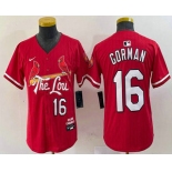 Youth St Louis Cardinals #16 Nolan Gorman Red 2024 City Connect Stitched Baseball Jersey