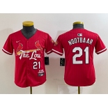 Youth St Louis Cardinals #21 Lars Nootbaar Red 2024 City Connect Limited Stitched Baseball Jersey