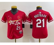 Youth St Louis Cardinals #21 Lars Nootbaar Red 2024 City Connect Limited Stitched Baseball Jersey