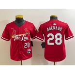 Youth St Louis Cardinals #28 Nolan Arenado Red 2024 City Connect Limited Stitched Baseball Jersey