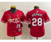 Youth St Louis Cardinals #28 Nolan Arenado Red 2024 City Connect Limited Stitched Baseball Jersey